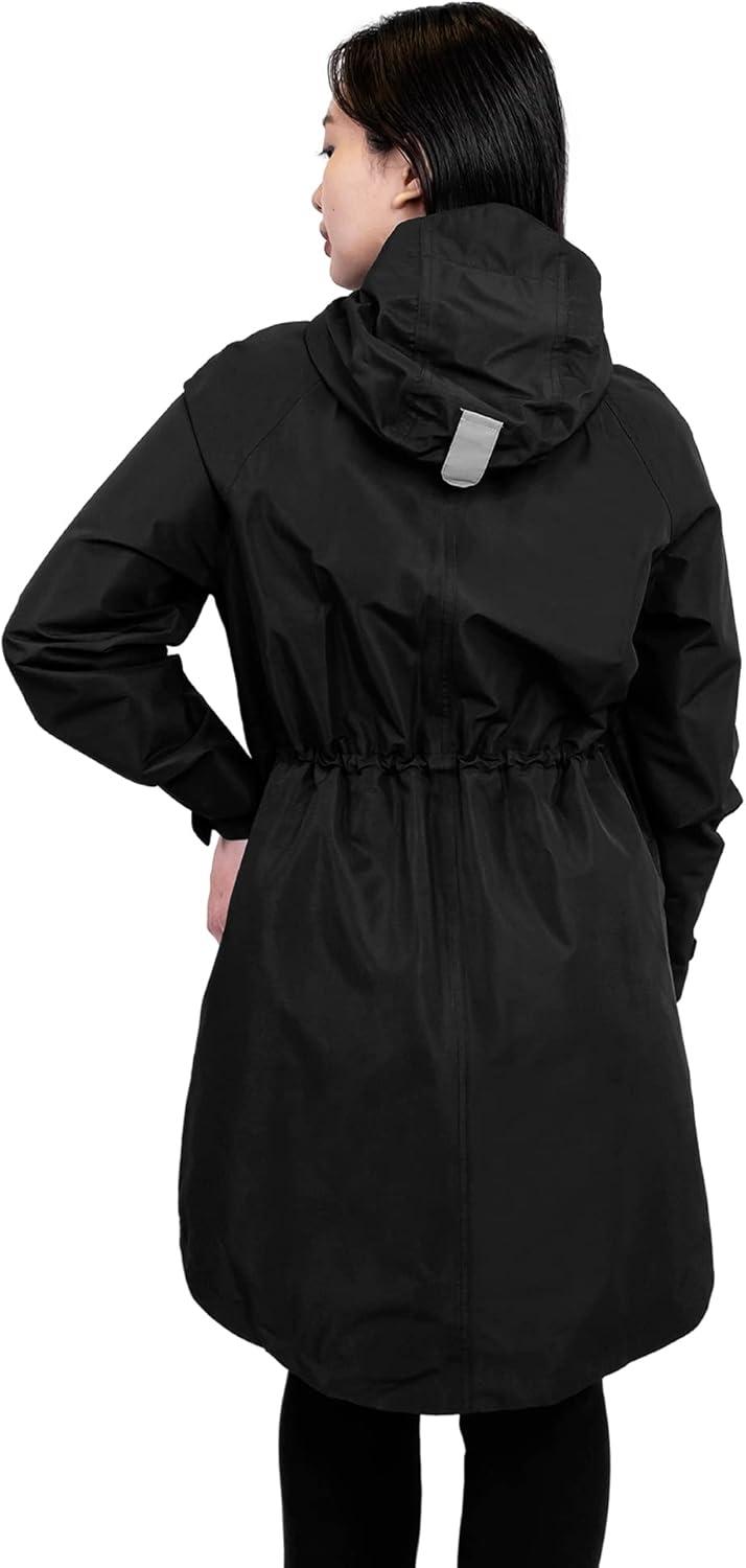 imageJAN ampamp JUL Womens Pacific Rain Jacket Waterproof ThighLength CoatBlack