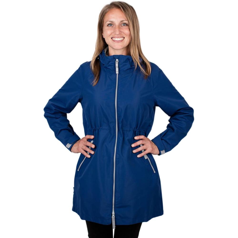 imageJAN ampamp JUL Womens Pacific Rain Jacket Waterproof ThighLength CoatNebula Blue