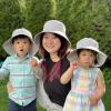 JAN & JUL Adjustable Sun Hats with UV Protection for Women(Cotton Bucket: Grey Herringbone)