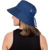 JAN & JUL Adjustable Sun Hats with UV Protection for Women(Cotton Bucket: Navy)