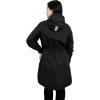 JAN & JUL Women’s Pacific Rain Jacket, Waterproof Thigh-Length Coat(Black)