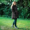 JAN & JUL Women’s Pacific Rain Jacket, Waterproof Thigh-Length Coat(Black)