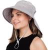 JAN & JUL Adjustable Sun Hats with UV Protection for Women(Cotton Xplorer: Grey Herringbone)