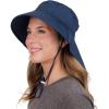 JAN & JUL Adjustable Sun Hats with UV Protection for Women(Cotton Xplorer: Navy – Navy Trim)