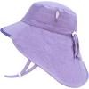JAN & JUL Summer Adventure Wide Brim 50+ UPF Quick-Dry Sun-Hats for Kids(Purple)
