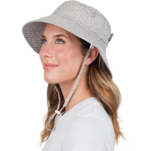 JAN & JUL Adjustable Sun Hats with UV Protection for Women(Cotton Bucket: Grey Herringbone)