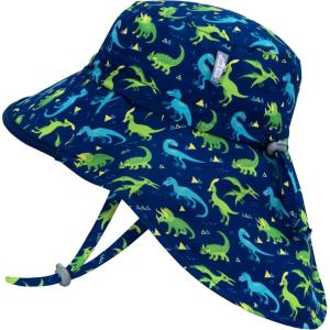 JAN & JUL Summer Adventure Wide Brim 50+ UPF Quick-Dry Sun-Hats for Kids(Dinoland)