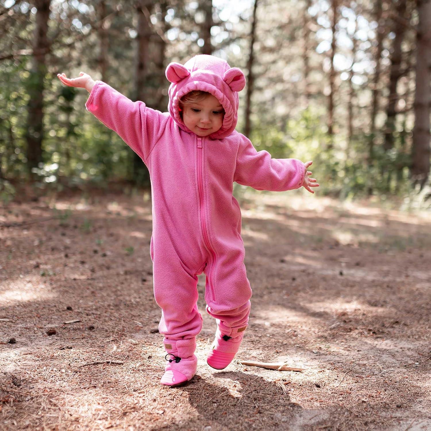 imageJAN ampamp JUL Full Zip Up Fleece Onesie for Babies and ToddlersDusty Pink