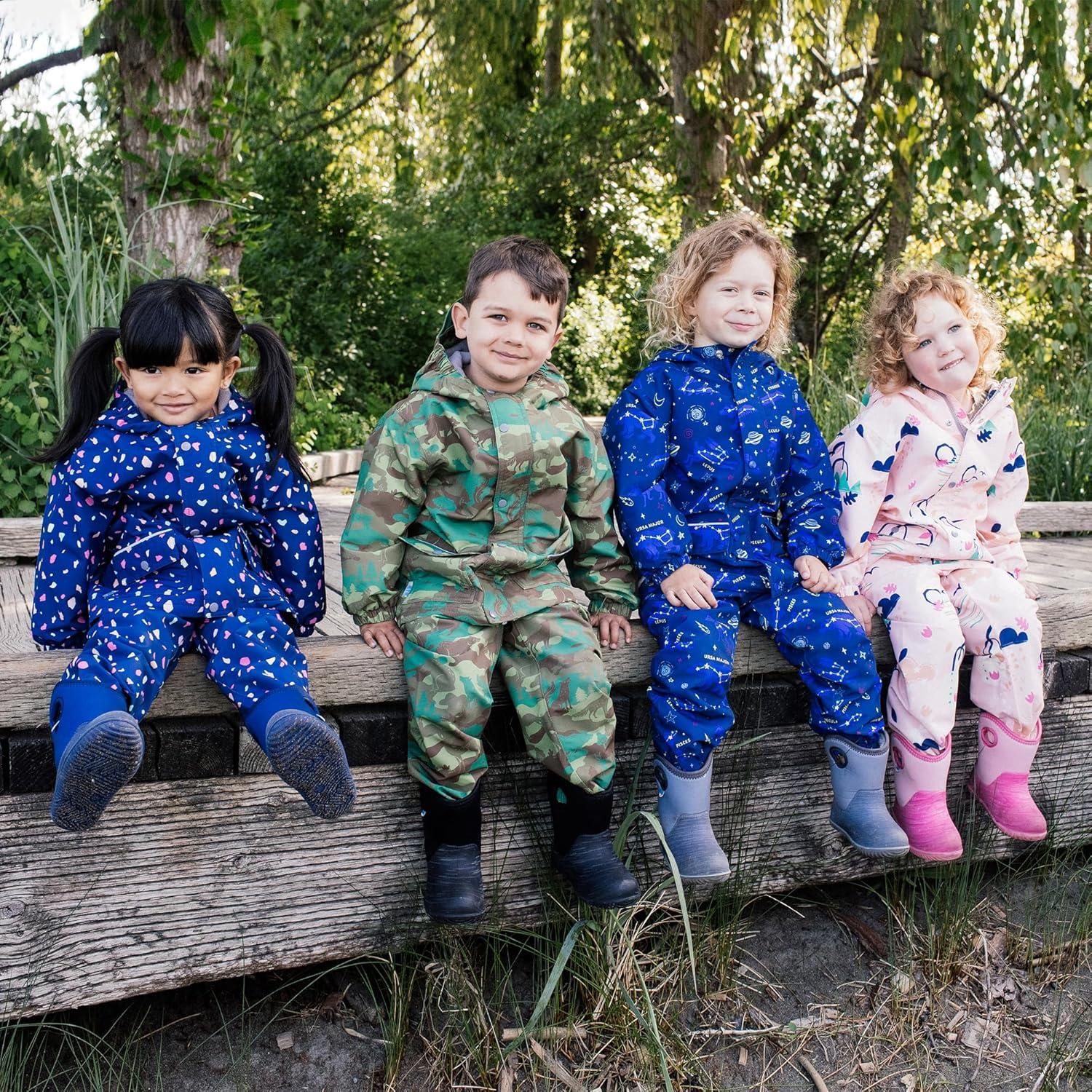 imageJAN ampamp JUL Kids Toddlers Boys Girls Cozy Dry WaterProof Rain Snow PantsFleecelined Woodland Camo