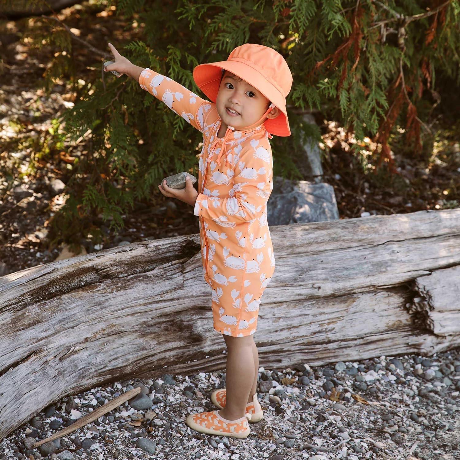 imageJAN ampamp JUL Long Sleeve 1pc UV Jumpsuit Rash Guard Baby ToddlerCrabby Crab