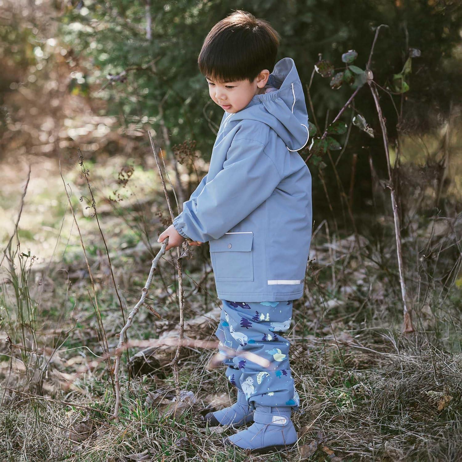 imageJAN ampamp JUL Waterproof Fleece Lined Snow and Rain Pants for Toddlers and KidsFleecelined Wolf and Bear