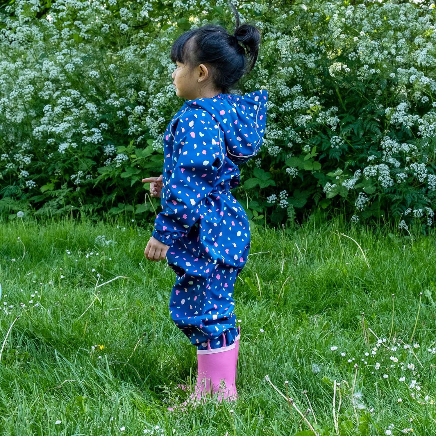 imageJAN ampamp JUL Waterproof Rain Suit Windproof Coveralls for Toddlers and KidsThinliner Terrazzo