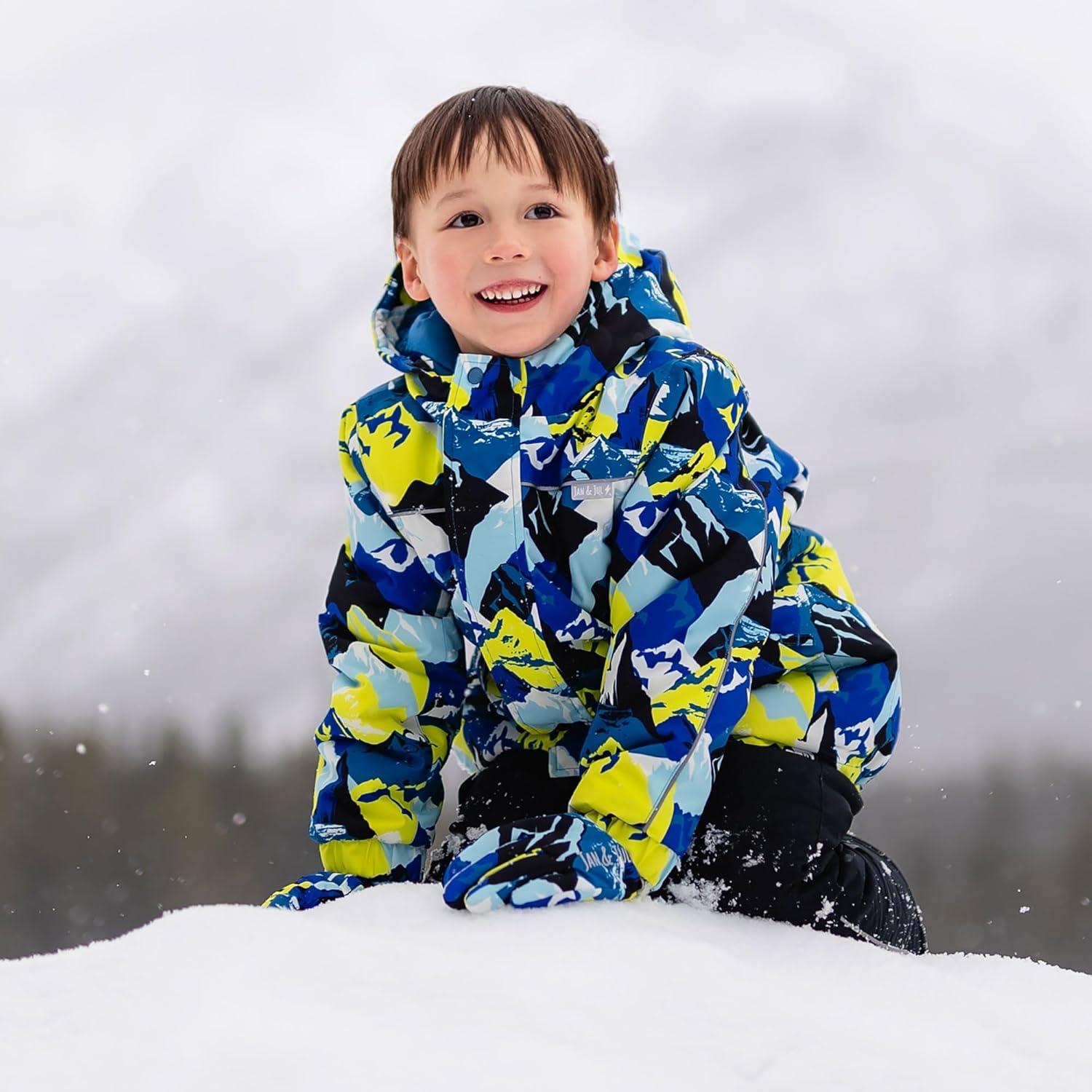 imageJAN ampamp JUL Waterproof Ski Jacket Insulated Snow Coat for ToddlersNeon Peaks