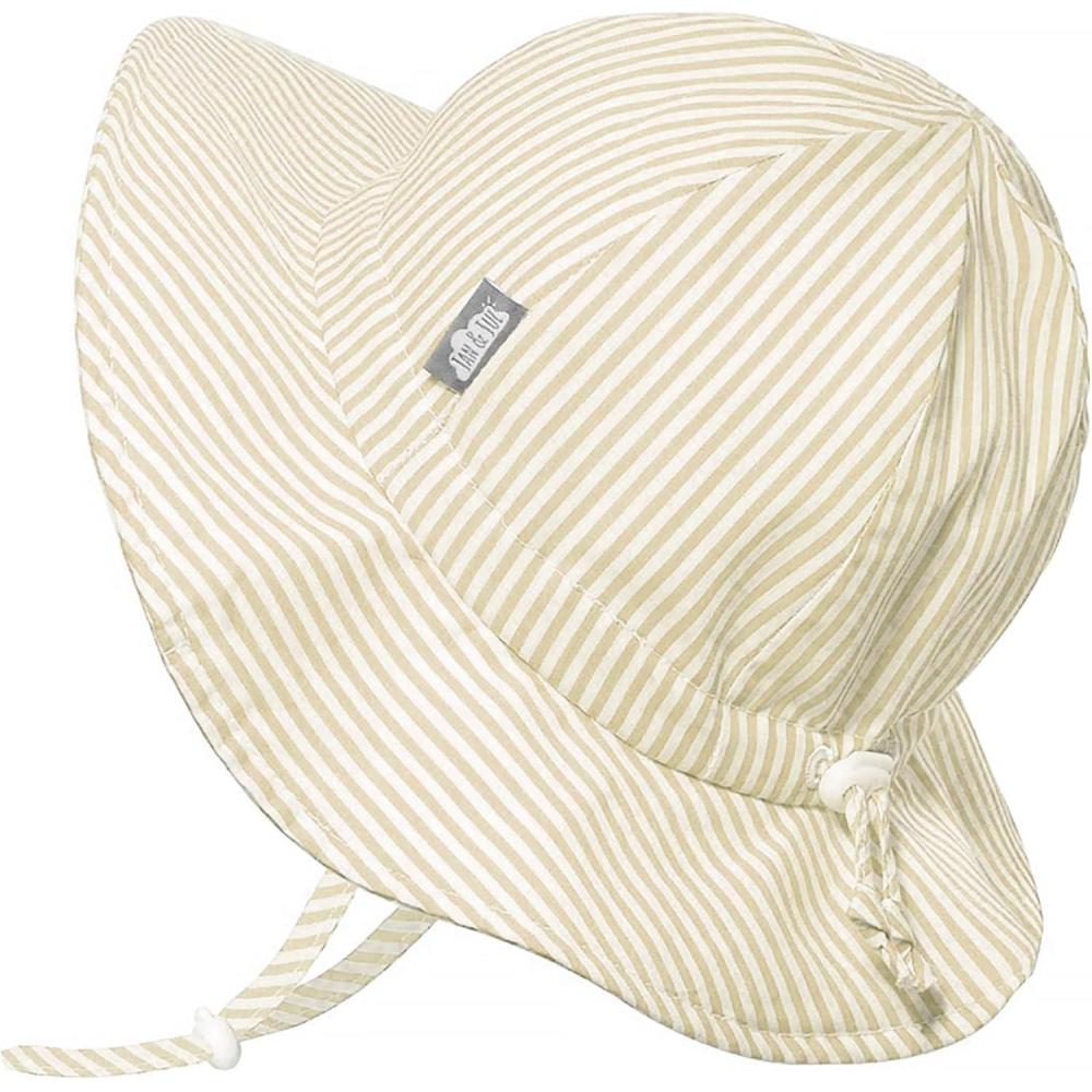 imageJAN ampamp JUL 50 UPF Cotton Sun Hat with Wide Brim for Toddler GirlsBeige Stripes