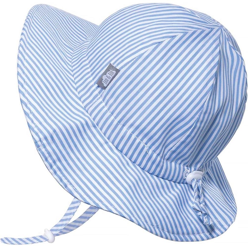 imageJAN ampamp JUL 50 UPF Cotton Sun Hat with Wide Brim for Toddler GirlsBlue Stripes