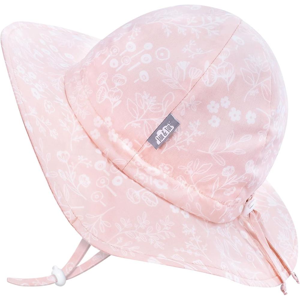 imageJAN ampamp JUL 50 UPF Cotton Sun Hat with Wide Brim for Toddler GirlsPrairie Flowers