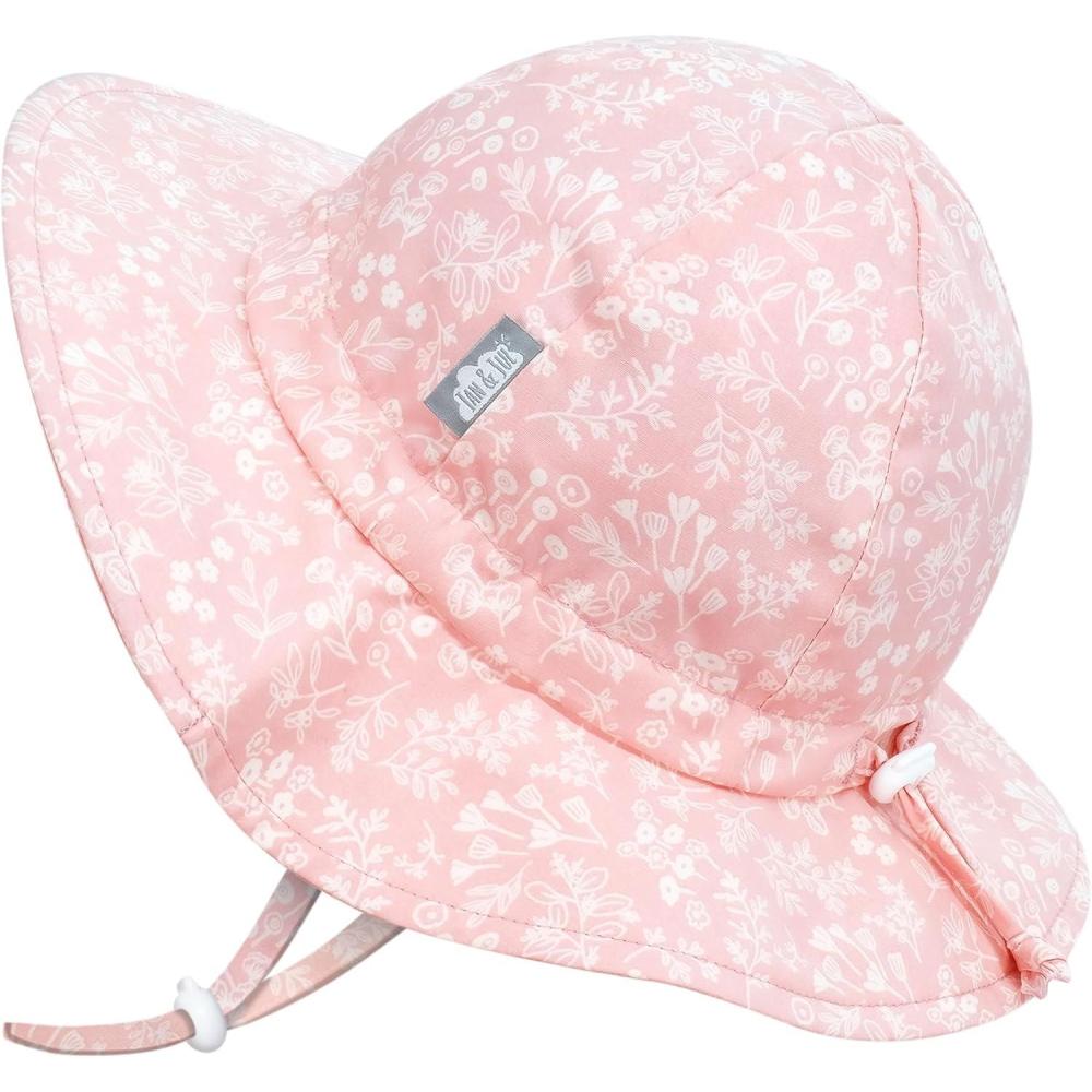 imageJAN ampamp JUL Adjustable Cotton Floppy Sun Hat with 50 UPF Protection for GirlsPink Prairie