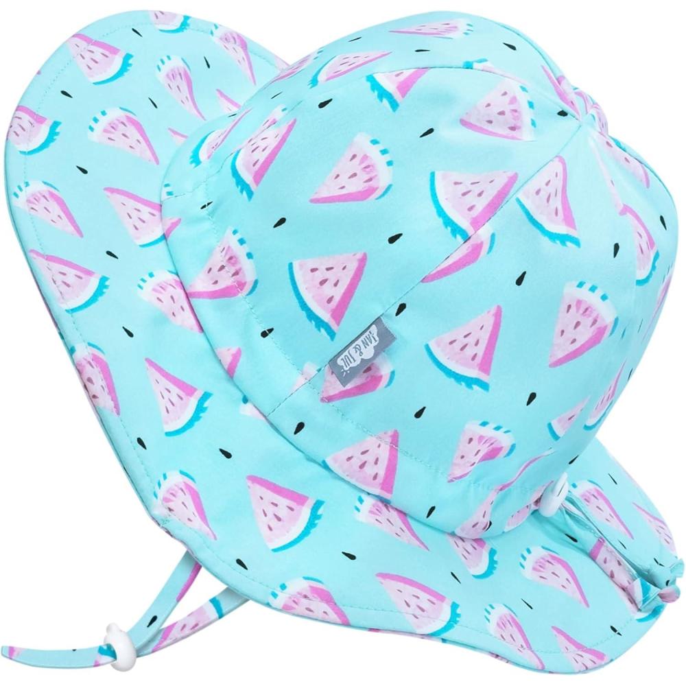 imageJAN ampamp JUL Adjustable Cotton Floppy Sun Hat with 50 UPF Protection for GirlsWatermelon