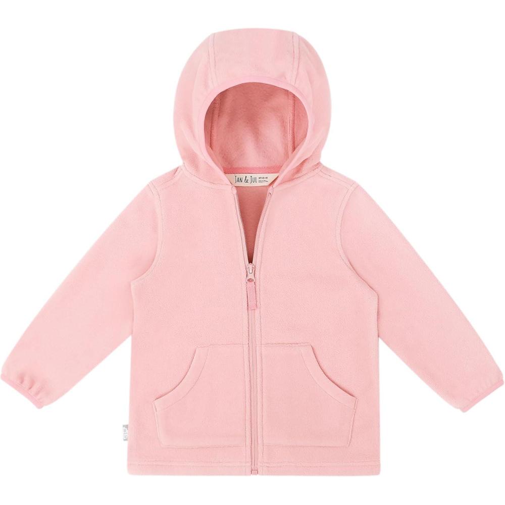 imageJAN ampamp JUL Fleece Jacket with StayOn Hood for Toddlers and KidsDusty Pink