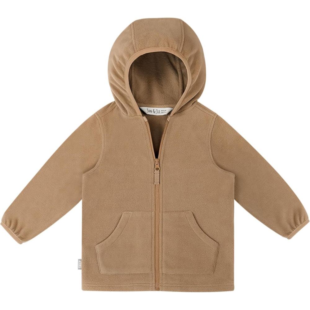 imageJAN ampamp JUL Fleece Jacket with StayOn Hood for Toddlers and KidsSoft Brown