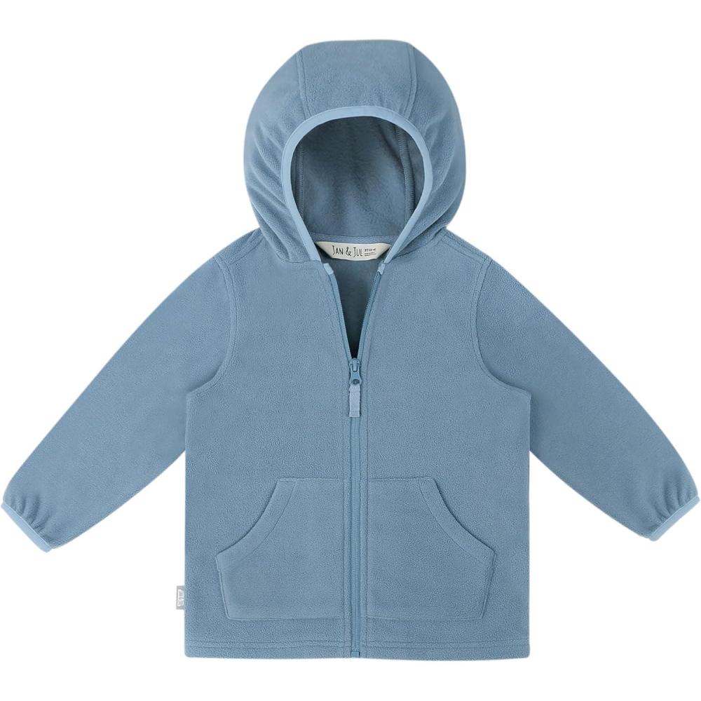 imageJAN ampamp JUL Fleece Jacket with StayOn Hood for Toddlers and KidsStormy Blue