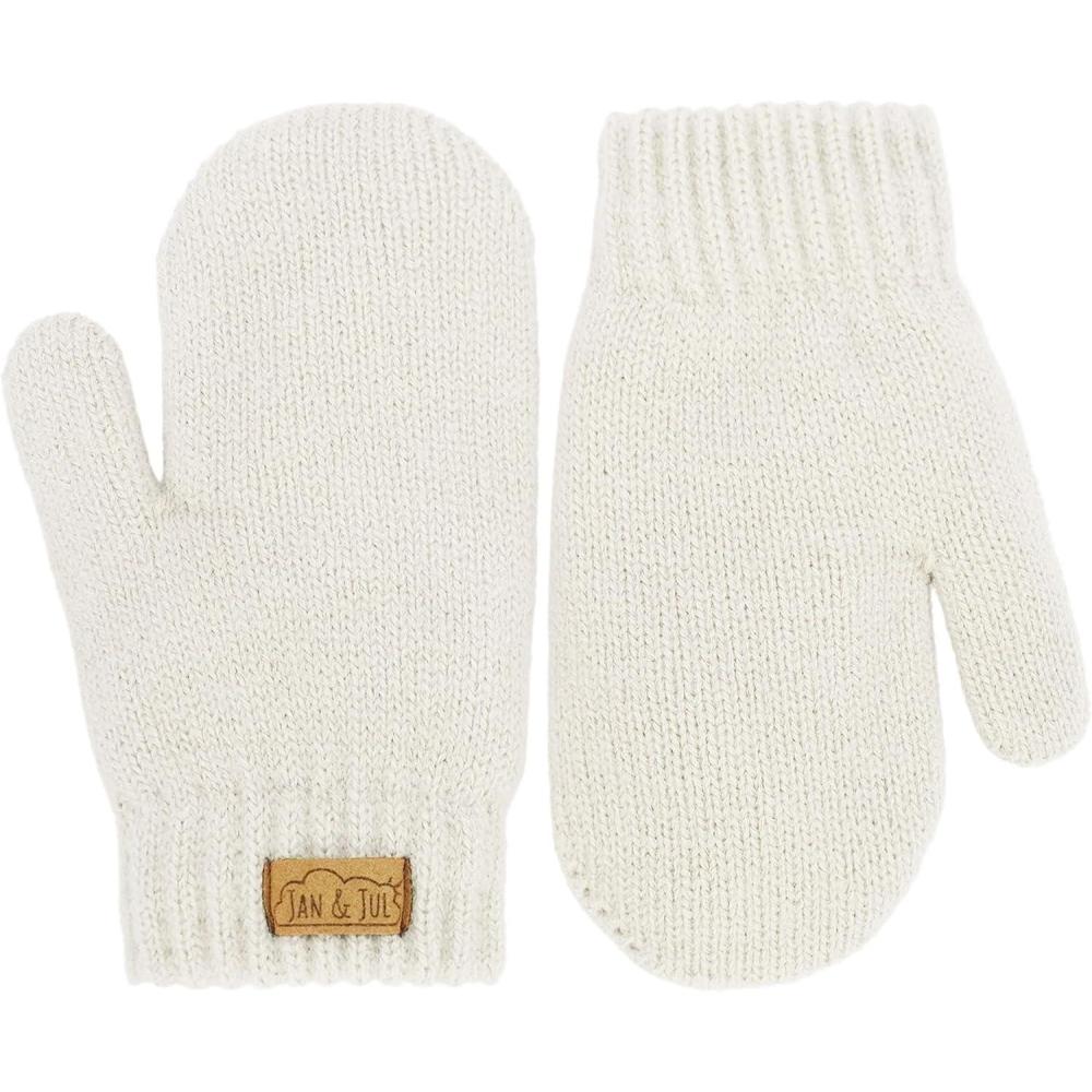 imageJAN ampamp JUL Fleece Lined Knit Mittens for Baby and ToddlerMitten Cream