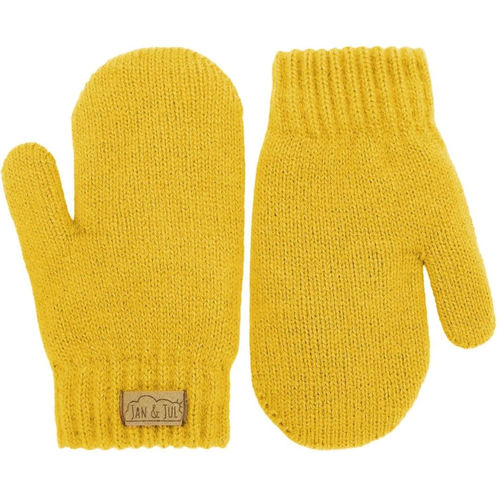 imageJAN ampamp JUL Fleece Lined Knit Mittens for Baby and ToddlerMitten Mustard