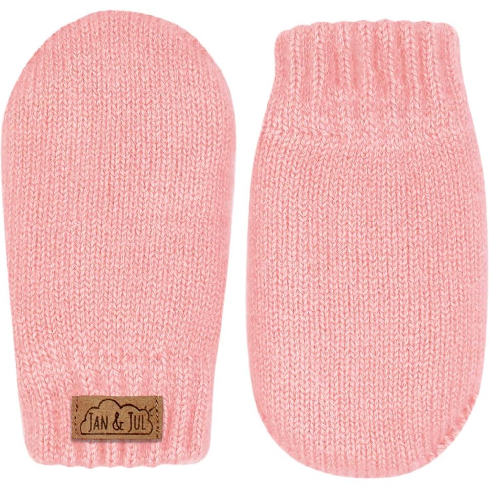 imageJAN ampamp JUL Fleece Lined Knit Mittens for Baby and ToddlerThumbless Mitten Dusty Pink