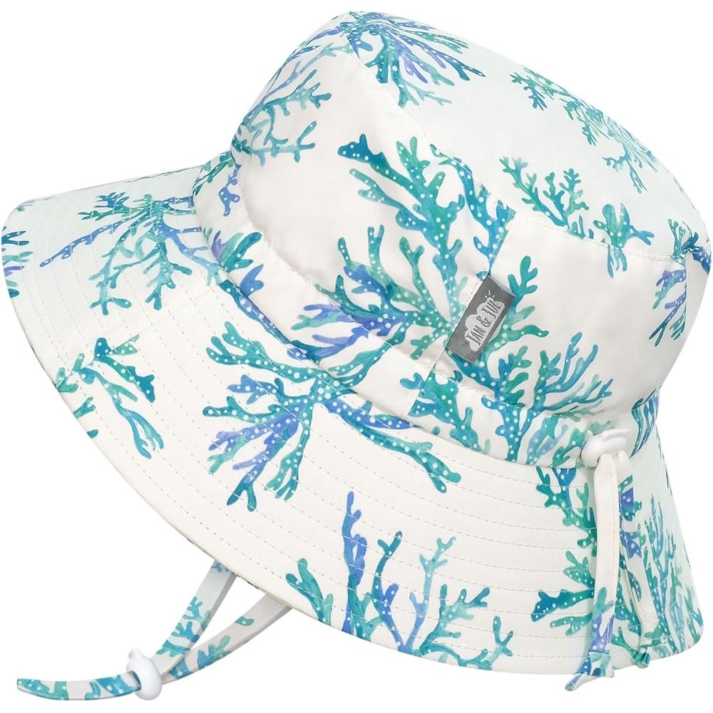 imageJAN ampamp JUL Girls Adjustable Water Resistant Bucket Sunhat 50 UPFBlue Coral