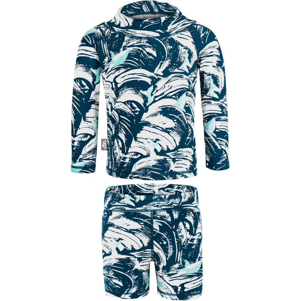 imageJAN ampamp JUL Long Sleeve 2pc UV SwimSuit Set with Shorts Baby Toddler KidsWave Rider