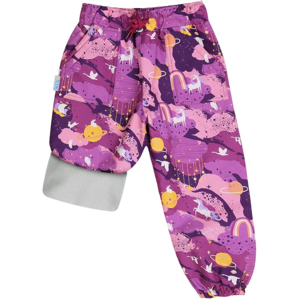 imageJAN ampamp JUL Waterproof Fleece Lined Snow and Rain Pants for Toddlers and KidsFleecelined Purple Dream