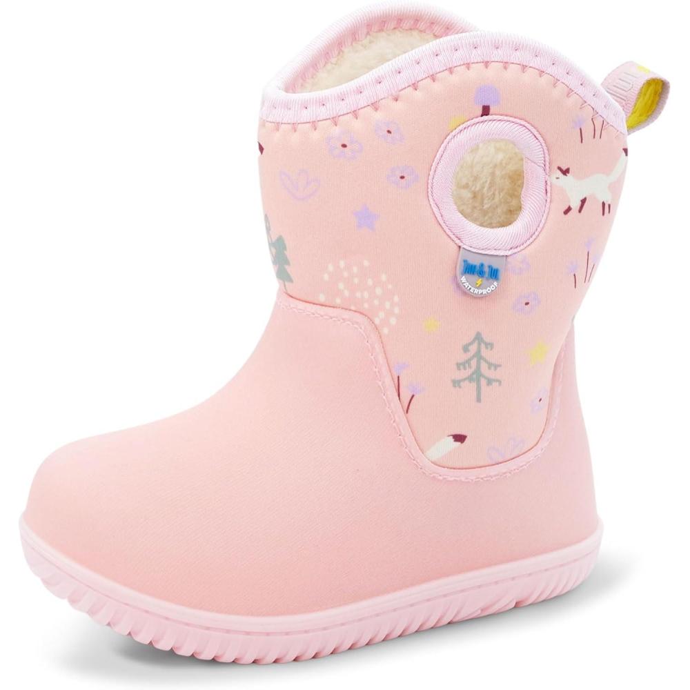 imageJAN ampamp JUL Waterproof Insulated Winter Boots for Toddlers and KidsPink Forest