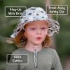 JAN & JUL 50+ UPF Cotton Sun Hat with Wide Brim for Toddler Girls(Beige Stripes)