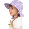 JAN & JUL 50+ UPF Cotton Sun Hat with Wide Brim for Toddler Girls(Purple Daisy)