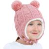 JAN & JUL Baby Toddler Kids Fall Winter Beanie Hat(Pink Bear)