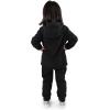 JAN & JUL Fleece Jacket with Stay-On Hood for Toddlers and Kids(Black)