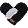 JAN & JUL Fleece Lined Knit Mittens for Baby and Toddler(Thumbless Mitten: Black)
