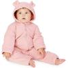 JAN & JUL Full Zip Up Fleece Onesie for Babies and Toddlers(Dusty Pink)