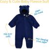 JAN & JUL Full Zip Up Fleece Onesie for Babies and Toddlers(Dusty Pink)