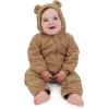 JAN & JUL Full Zip Up Fleece Onesie for Babies and Toddlers(Soft Brown)