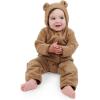 JAN & JUL Full Zip Up Fleece Onesie for Babies and Toddlers(Soft Brown)