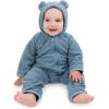 JAN & JUL Full Zip Up Fleece Onesie for Babies and Toddlers(Stormy Blue)