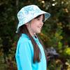 JAN & JUL Girls’ Adjustable Water Resistant Bucket Sun-hat 50+ UPF(Blue Coral)