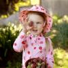 JAN & JUL Girls’ Adjustable Water Resistant Bucket Sun-hat 50+ UPF(Pink Strawberry)