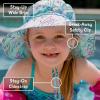 JAN & JUL Girls’ Adjustable Water Resistant Bucket Sun-hat 50+ UPF(Spring Flowers)