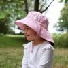 JAN & JUL Girls’ Grow-with-Me Cotton Xplorer Sun Hat with Large Brim(Pink Daisy)