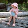 JAN & JUL Girls’ Grow-with-Me Cotton Xplorer Sun Hat with Large Brim(Pink Prairie)