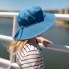 JAN & JUL Grow-with-Me Cotton Bucket Sun-Hat for Baby and Kids(Atlantic Blue)