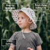 JAN & JUL Grow-with-Me Cotton Bucket Sun-Hat for Baby and Kids(Grey Herringbone)