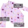 JAN & JUL Long Sleeve 1-pc Girls’ UV Swim-Suit Rash Guard (Baby, Toddler, Kids)(Lavender Ice Cream)